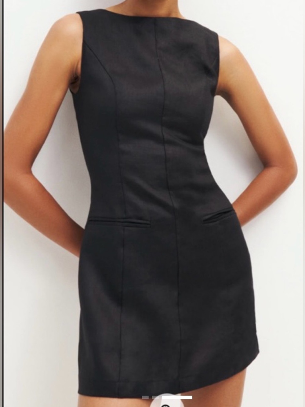 REFORMATION Citron Linen Shift Dress, size 12 - Picture 2 of 7
